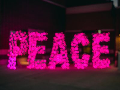 Pink Peace Light Sign