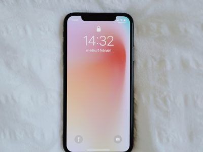 space gray iphone 6 on white textile