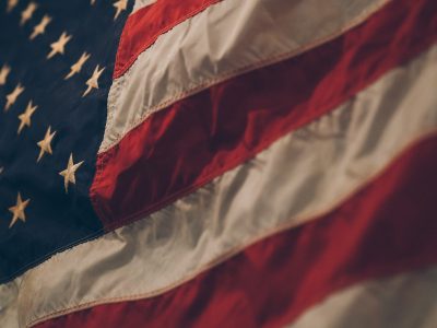 closeup photo of USA flag