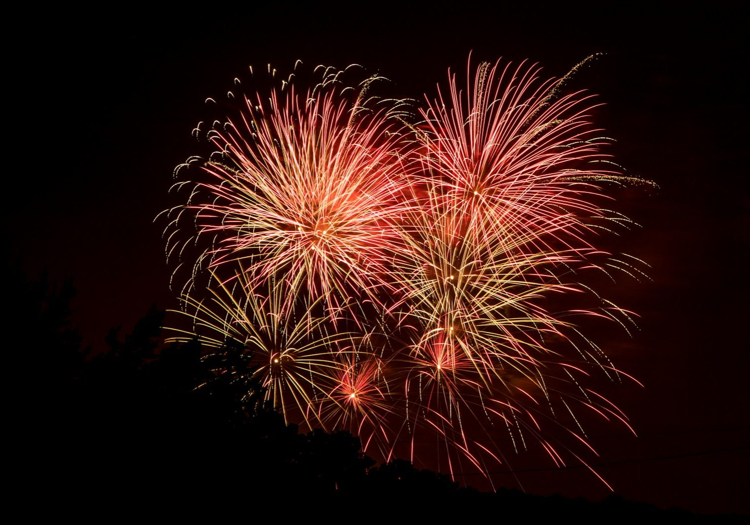red and yellow fireworks